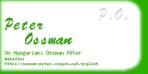 peter ossman business card